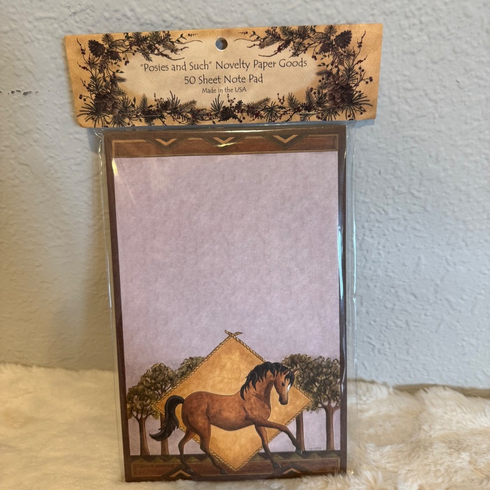 Posies and Such Horse Note Pad 50 Sheets Donna Jensen Western Stationery NP-1055 - Picture 1 of 3